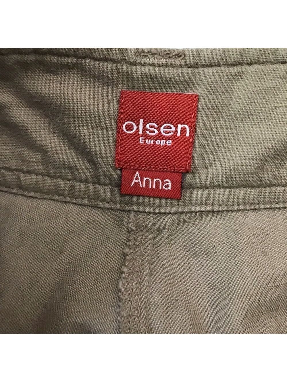 OLSEN Europe Anna linen blend pedal pusher pants crop wedge size 10 wide legs - Picture 4 of 11